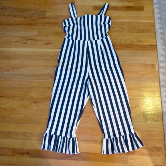 ASOS Other - Blue and white striped flared ankle jumpsuit